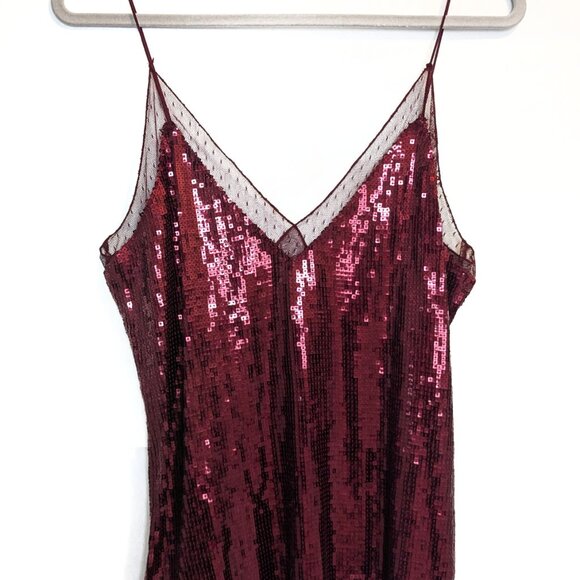 Free People - Intimately FP maroon lace-trim sequin cami - Picture 2 of 7